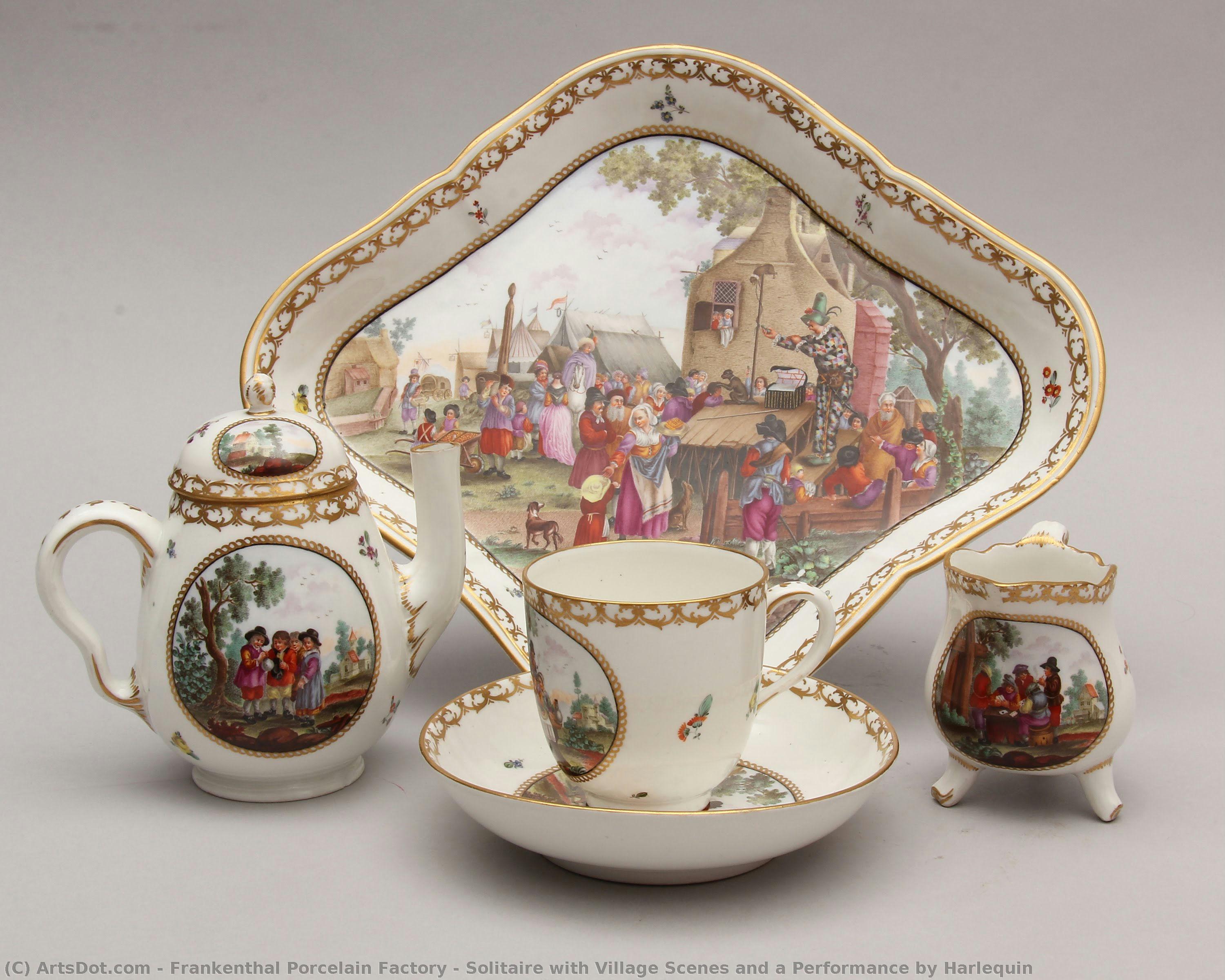 Solitaire With Village Scenes And A Performance By Harlequin — Frankenthal Porcelain Factory