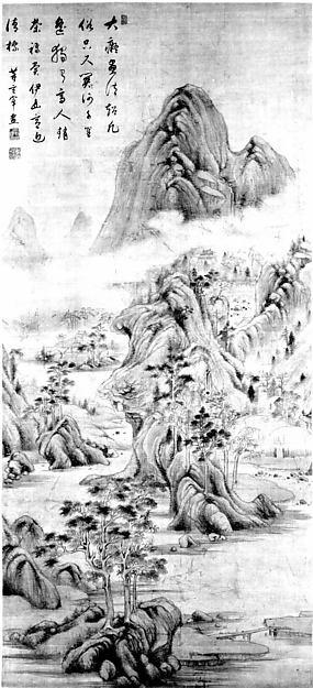 清 山水圖 軸 Landscape — Zhao Zuo