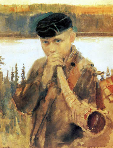 Shepard Boy Near Paannajarvi — Akseli Gallen-kallela