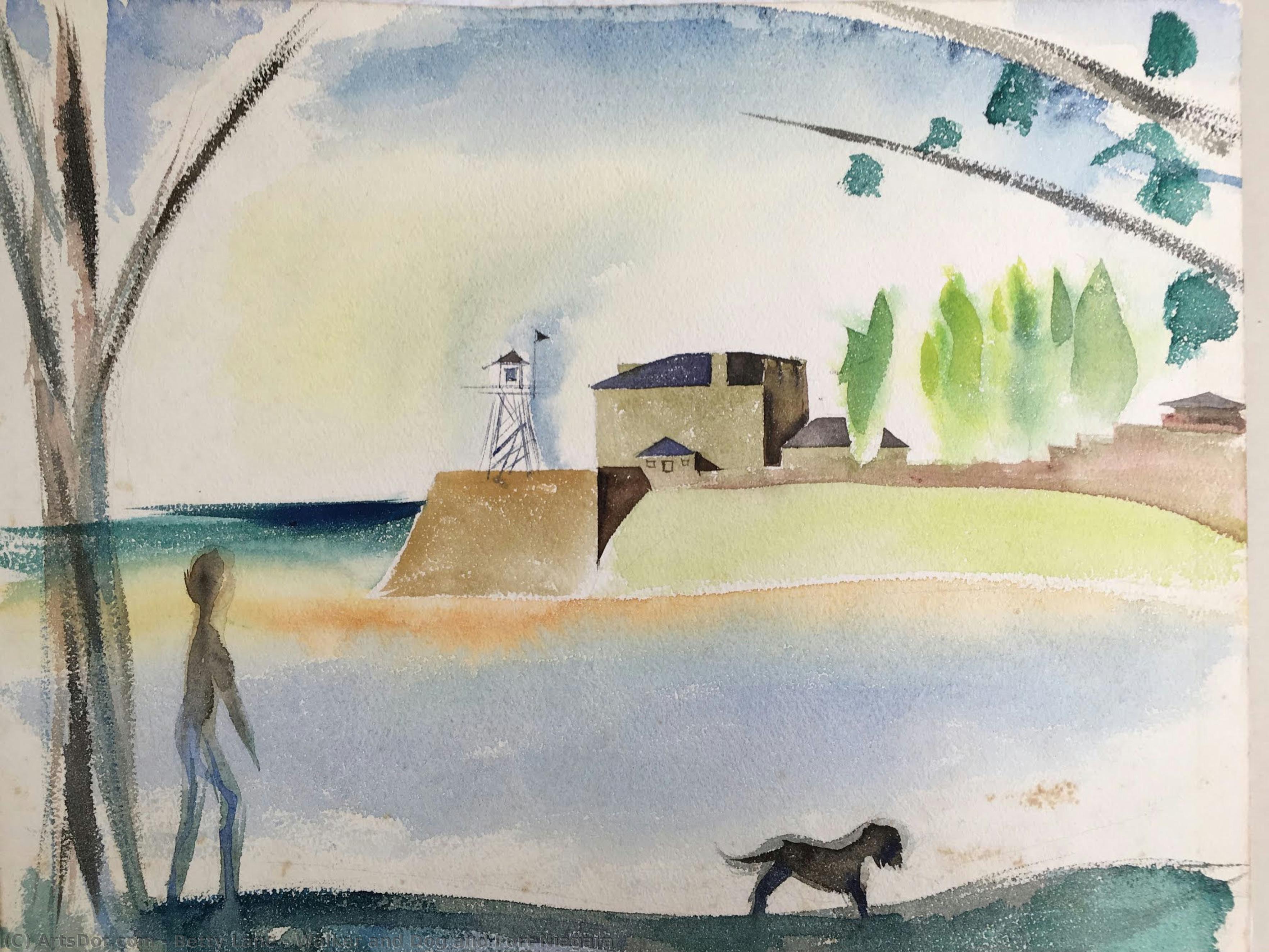 Walker And Dog And Fort Niagara — Betty Lane