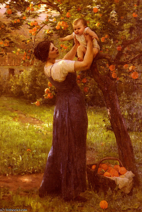 Demont-breton Virginie Mere Et Enfant Dans Le Jardin — Ipolit Kamil Delpi