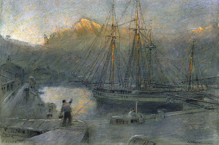 The Port Of Sollo, Majorca — Albert Goodwin