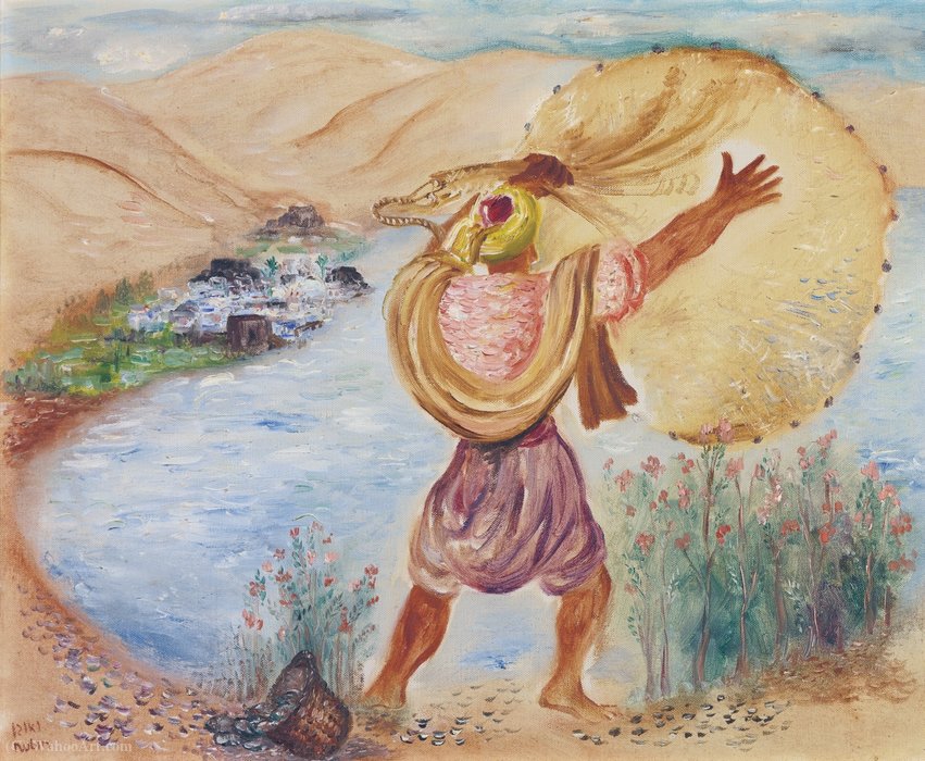 Fisherman With A Large Net, (1942) — Reuven Rubin
