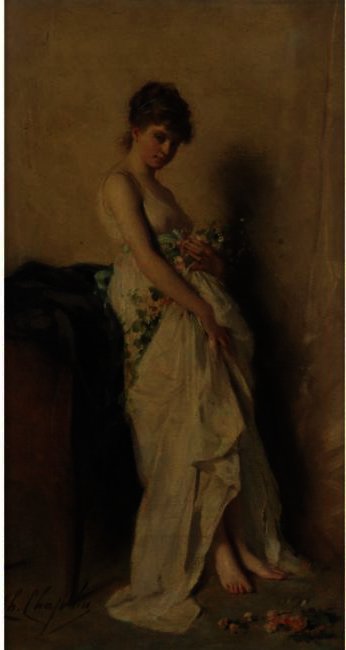 Girl With Garland Of Flowers — Charles Chaplin