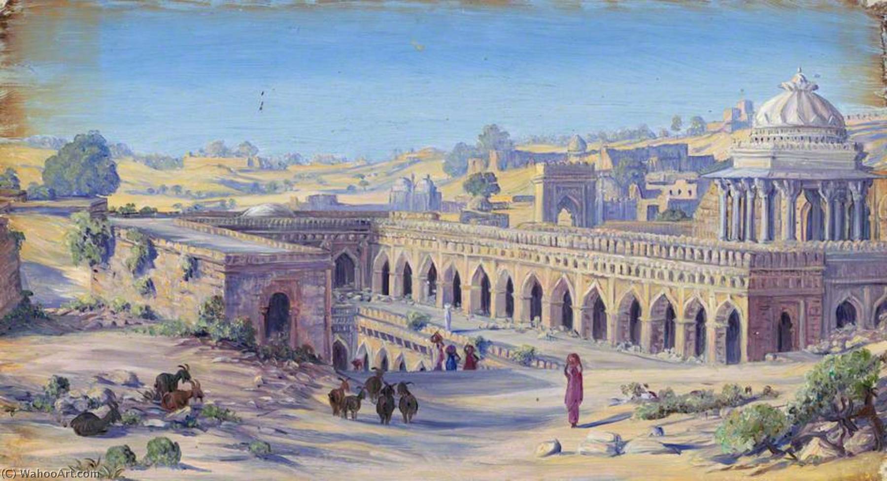 Great Tank In Siri Near The Qutab, Delhi, India — Marianne North