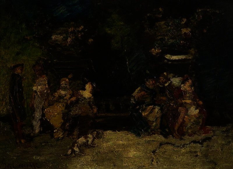 Meeting In A Park — Adolphe Joseph Thomas Monticelli