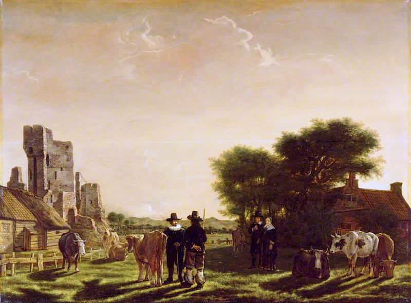 A Dutch Farm With The Ruins Of The Huis Te Kleef — Govert Dircksz Camphuysen