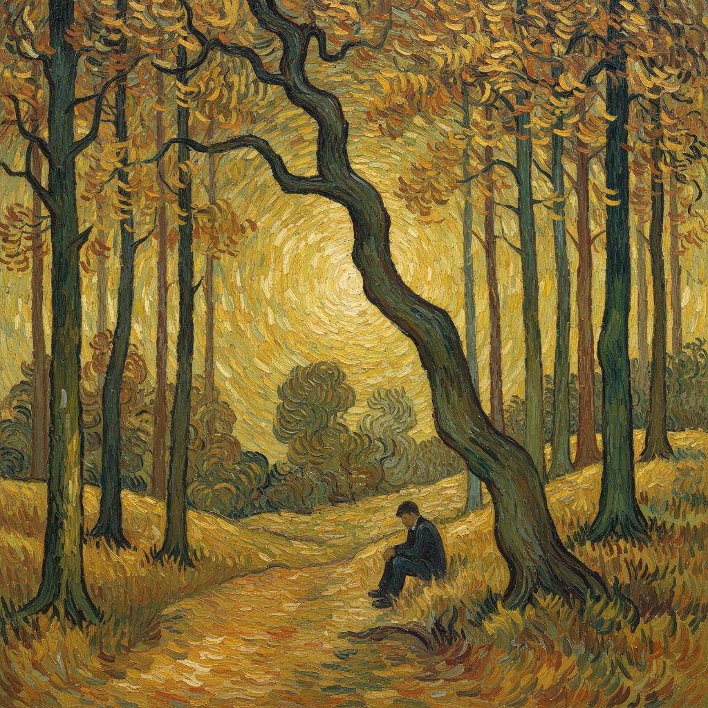 Solitude In Gilded Shadows: An Autumnal Reverie — Marc Duvallier