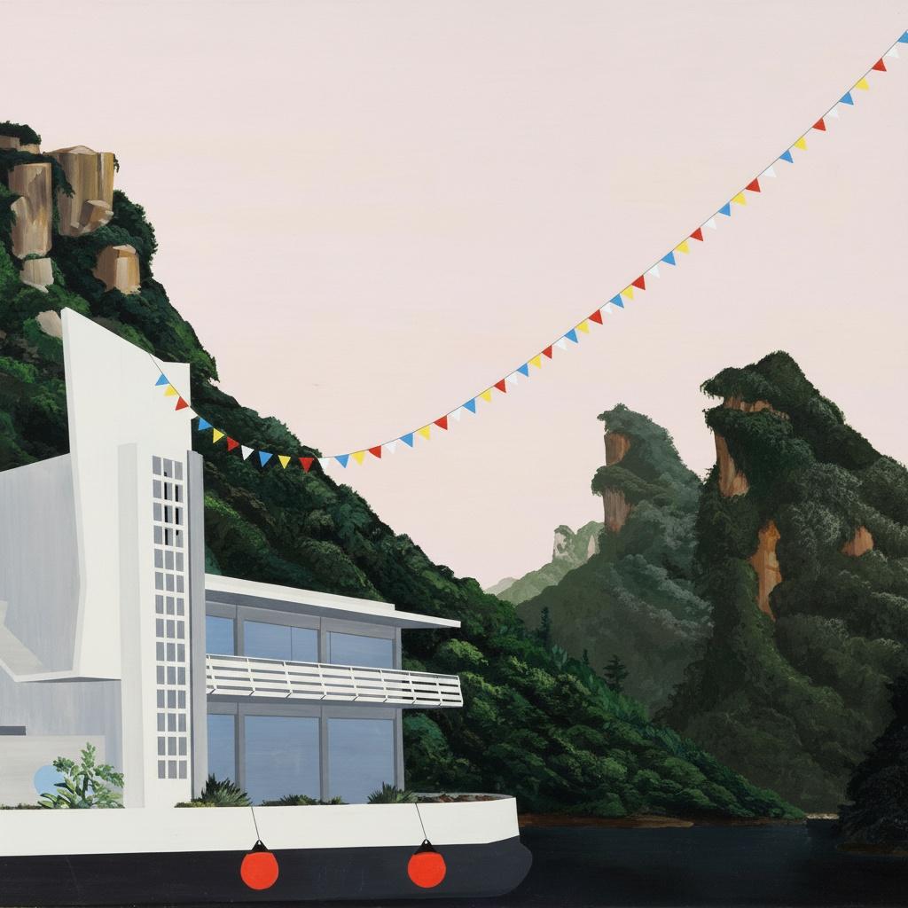 Monolithic Silence Amidst The Floating Colors Of A Verdant Karst Horizon — Marion Delorme