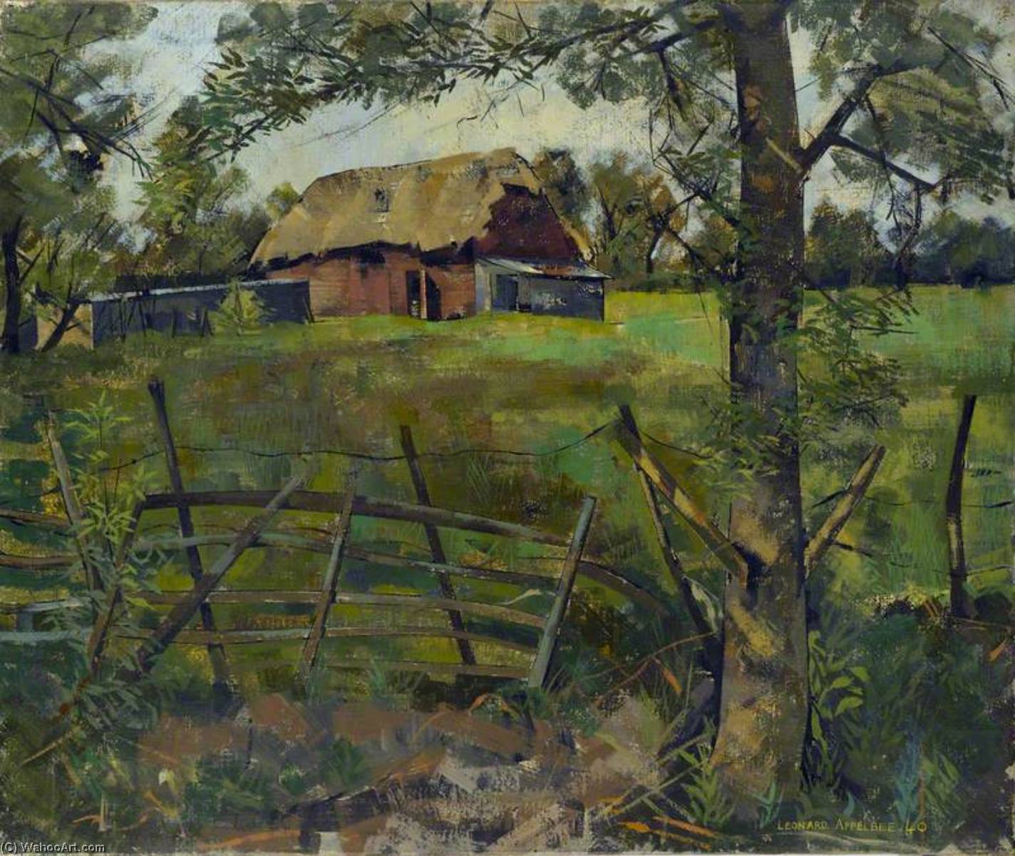Barns In A Field — Leonard Appelbee
