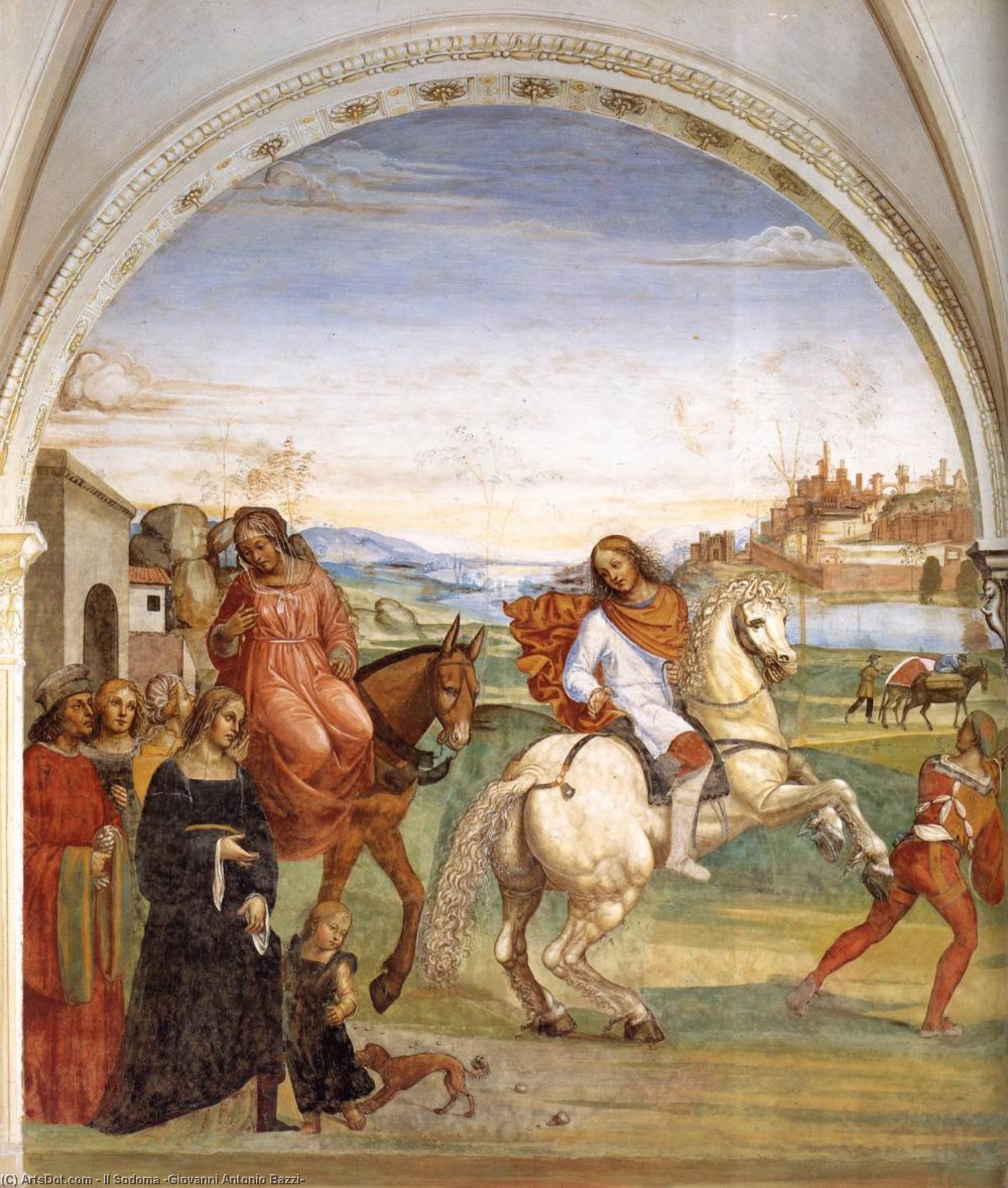 Life Of St Benedict, Scene 1: Benedict Leaves His Parent's House — Il Sodoma (giovanni Antonio Bazzi)