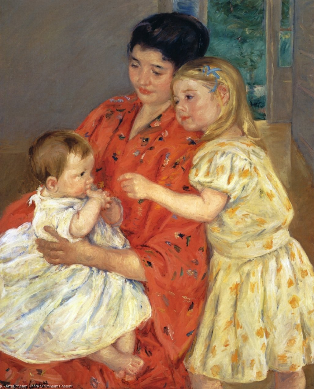 Mother And Sara Admiring The Baby — Mary Stevenson Cassatt