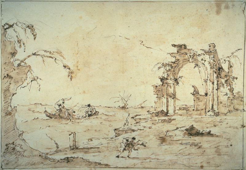 Capriccio With A Squall On The Lagoon — Francesco Lazzaro Guardi