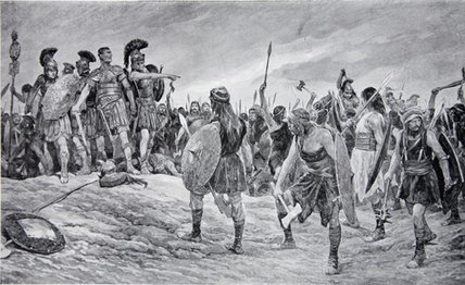 Vespasian Rescued By His Son Titus — Richard Caton Woodville