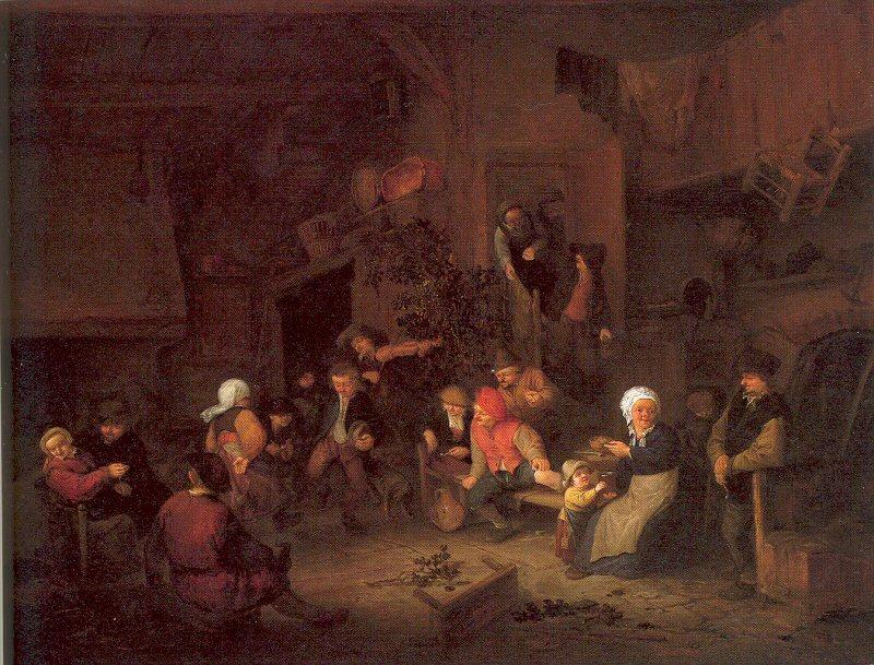 Villagers Merrymaking At An Inn — Adriaen Van Ostade