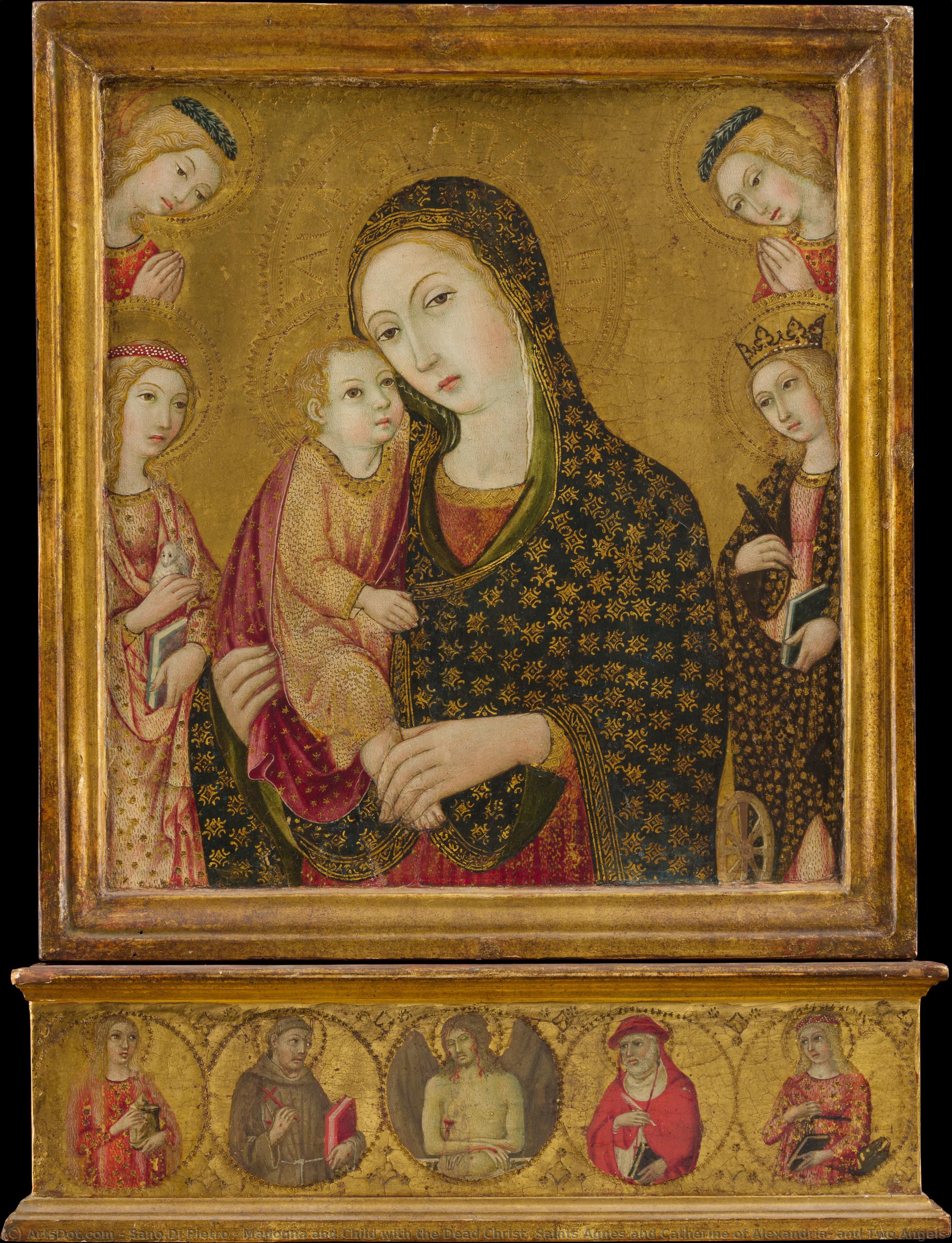 Madonna And Child With The Dead Christ, Saints Agnes And Catherine Of Alexandria, And Two Angels — サノ・ディ・ピエトロ