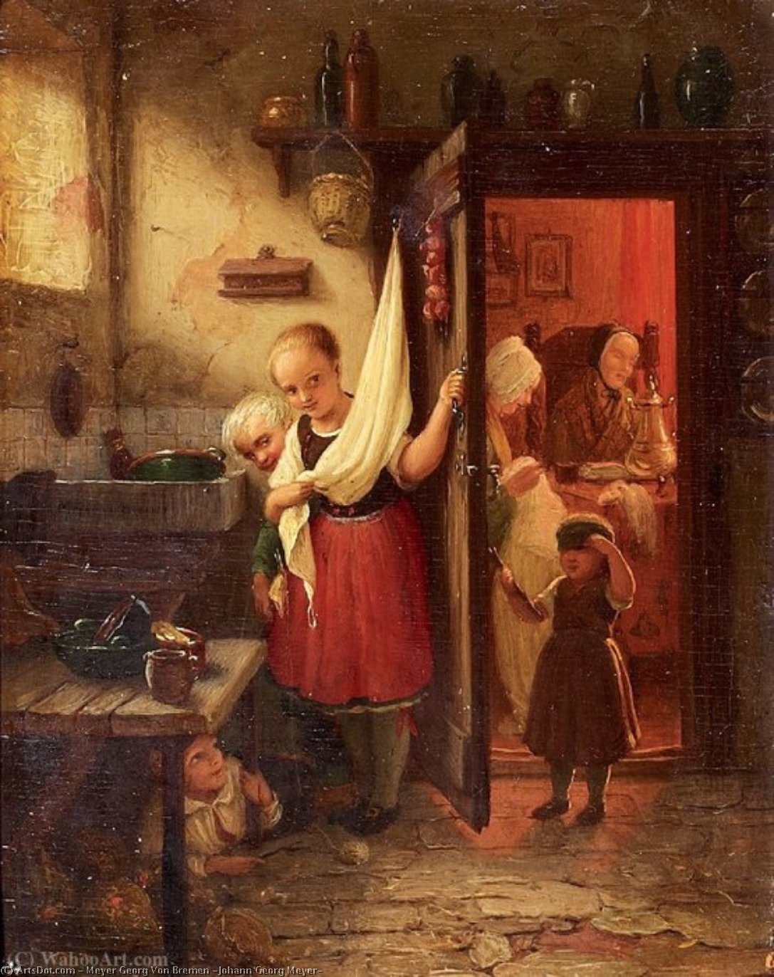 Children At The Blind-cow-play — Meyer Georg Von Bremen (johann Georg Meyer)