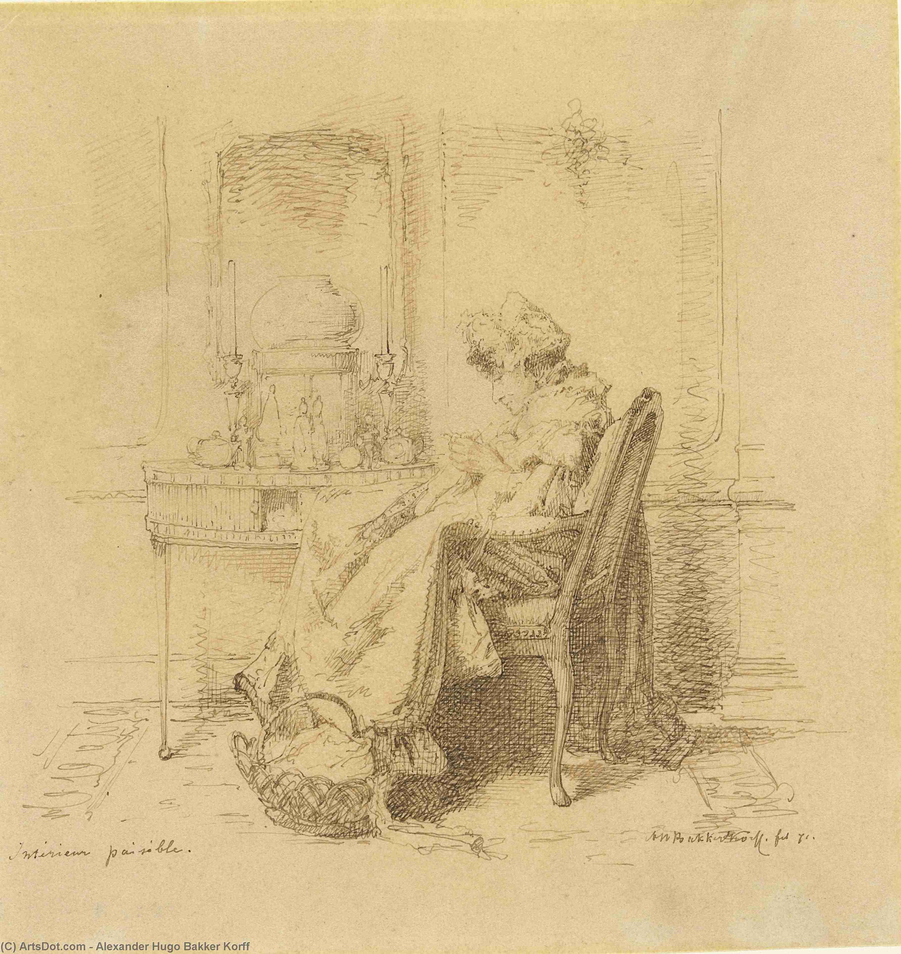 Knitting Old Lady — Alexander Hugo Bakker Korff