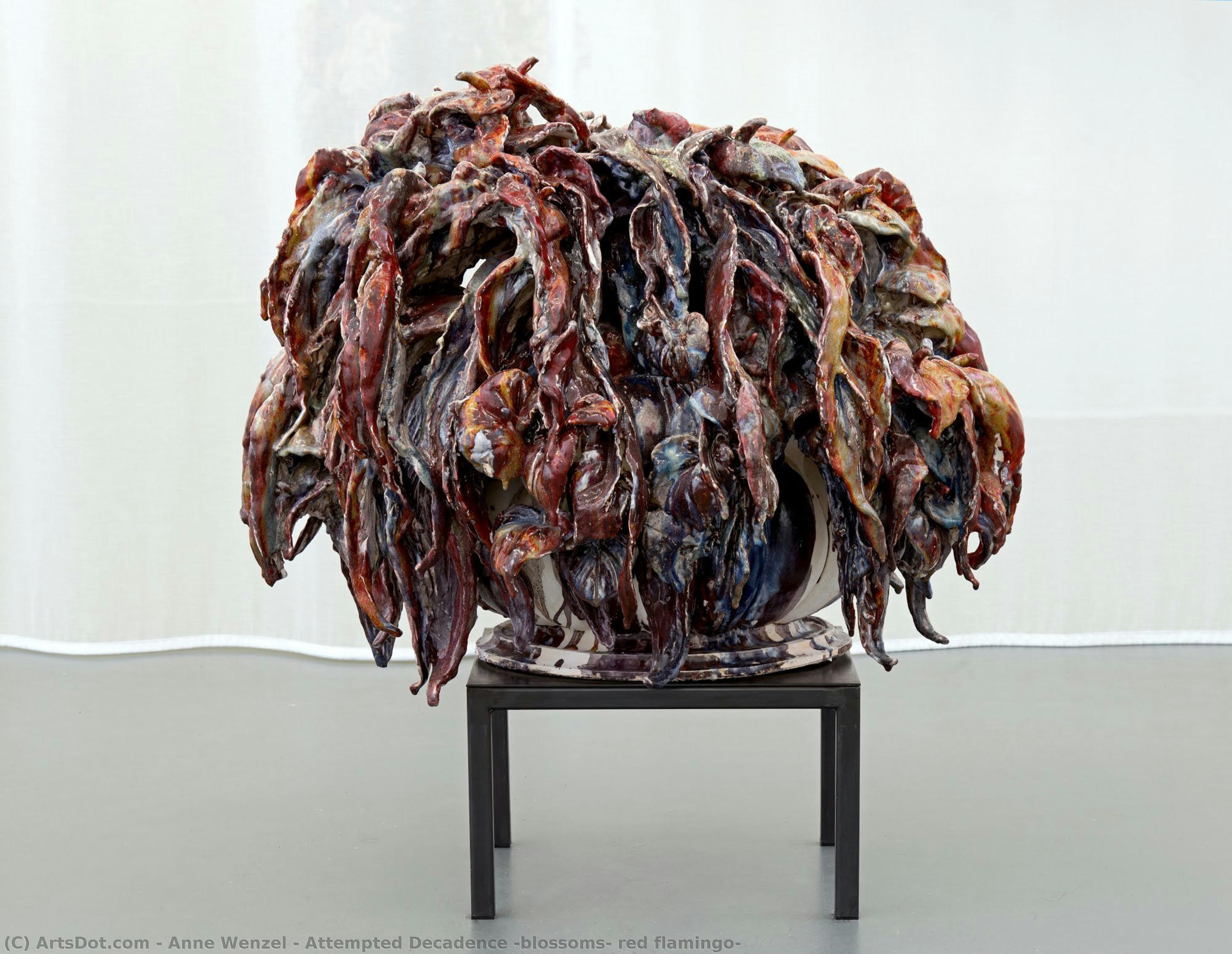 Attempted Decadence (blossoms, Red Flamingo) — Anne Wenzel