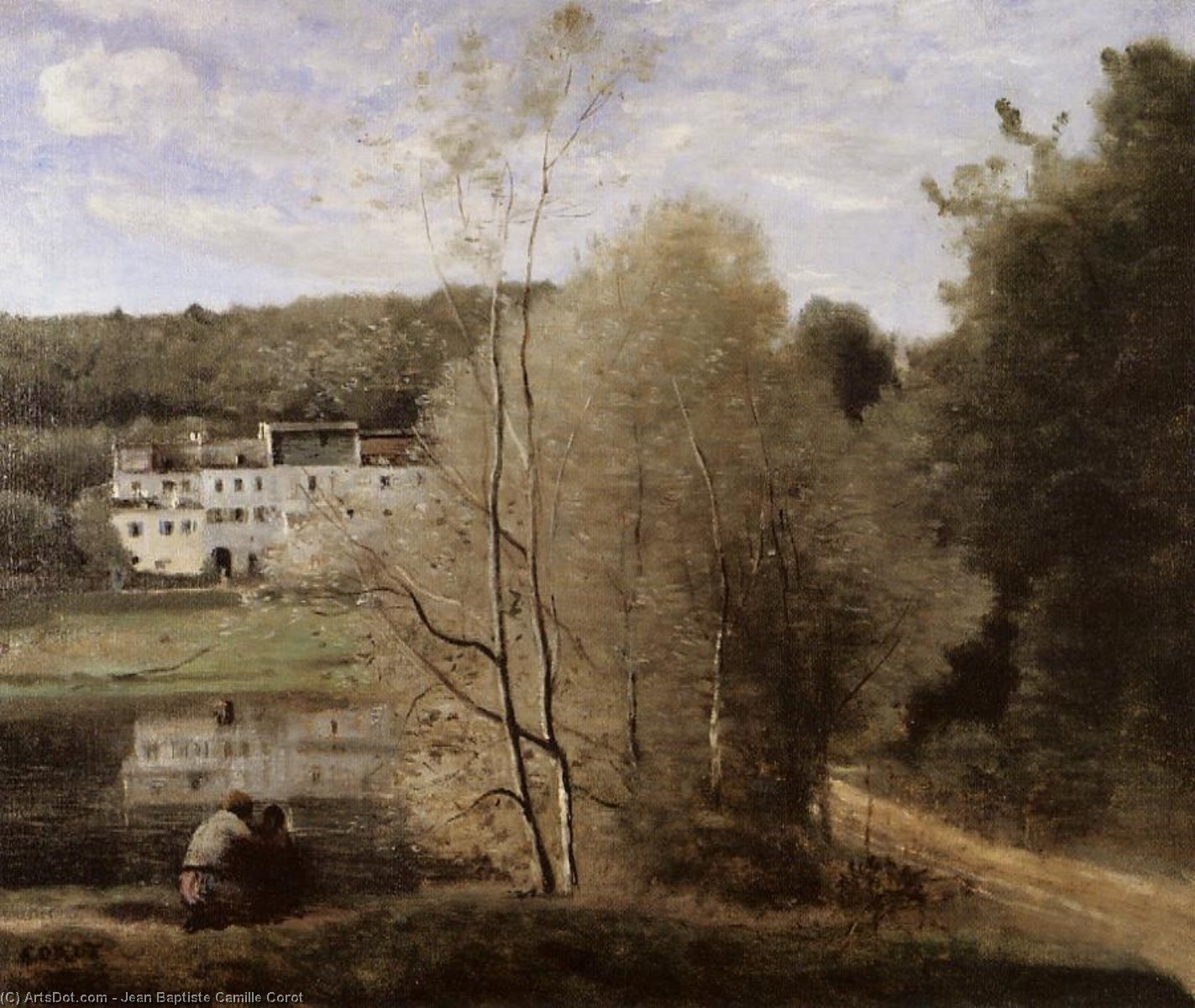 The Pond And The Cabassud Houses At Ville-d'avray — Žan-batist Kamil Korote