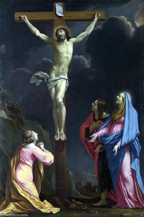 Christ On The Cross With The Virgin And Saints — Eustache Le Sueur (lesueur)