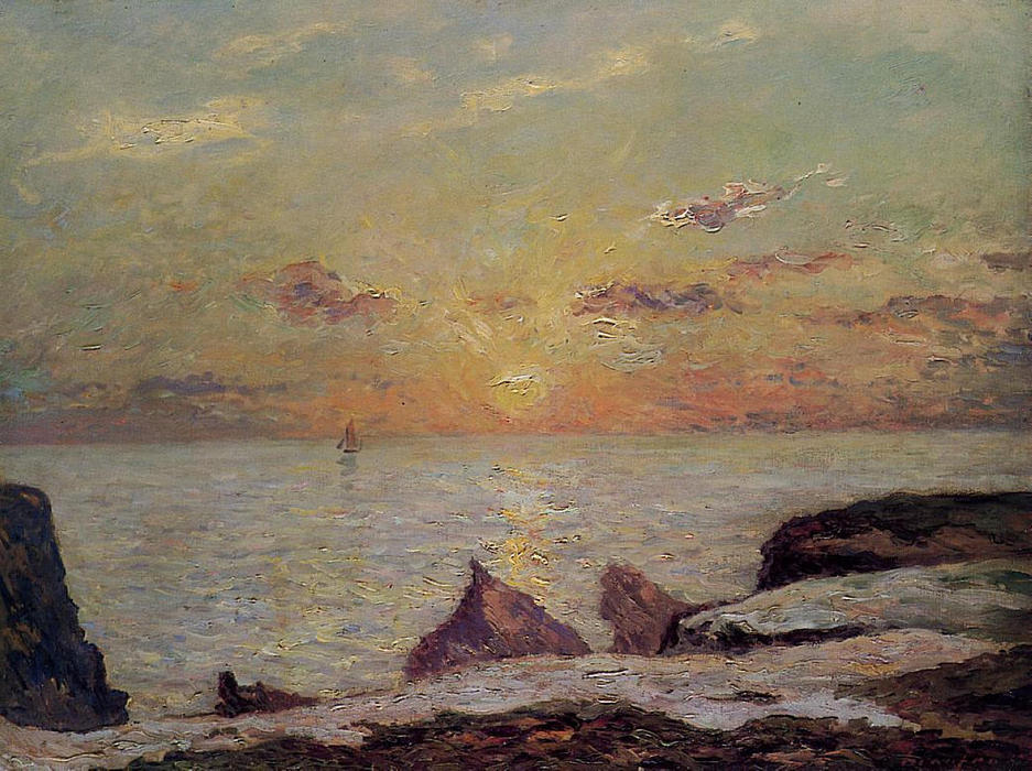 On The Cliffs Of Belle Isle On Mer — Maxime Emile Louis Maufra