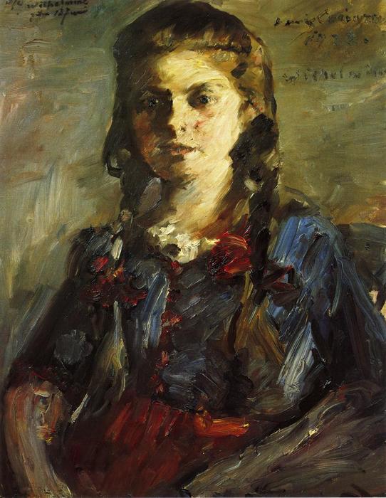 Portrait Of Wilhelmine With Her Hair In Braids — Lovis Corinth