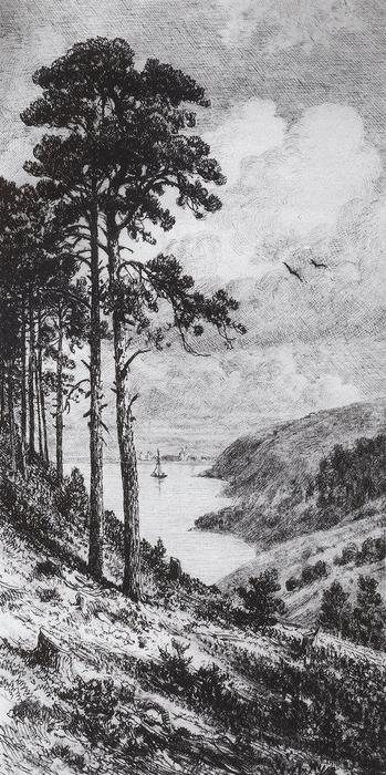 On The Kama Near Yelabuga — Ivan Ivanovich Shishkin