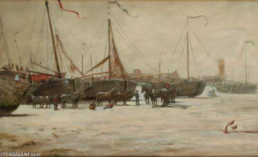 Horses Working On The Beach — Addison Thomas Millar