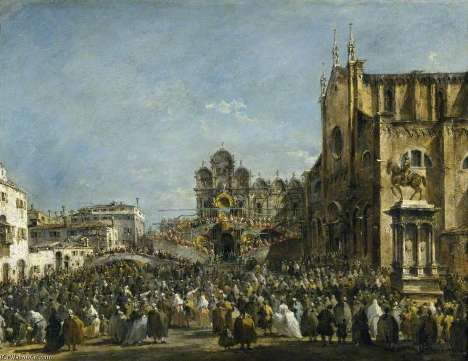 Pope Pius Vi Blessing The People Of Venice In The Campo San Zanipolo In 1782 — Francesco Lazzaro Guardi