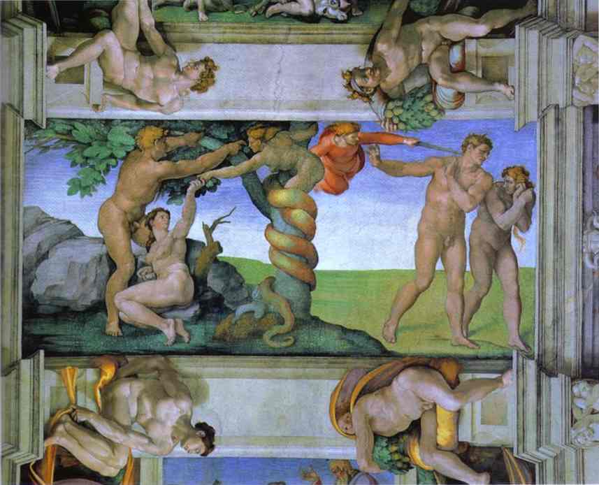 Der Sündenfall Und Die Vertreibung Aus Dem Paradies — Michelangelo Buonarroti