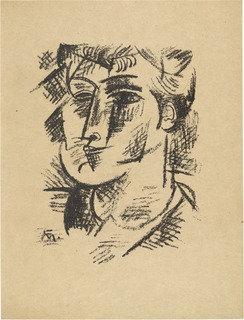 Head Of Londa Ii (kopf Londa Ii) (plate, Loose Leaf) From The Periodical Das Kunstblatt, Vol. 2, No. 1 (jan 1918) — Conrad Felixmüller
