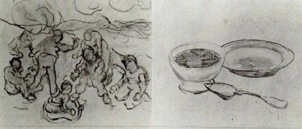 Sheet With Sketches Of Figures — Vincent Willem Van Gogh