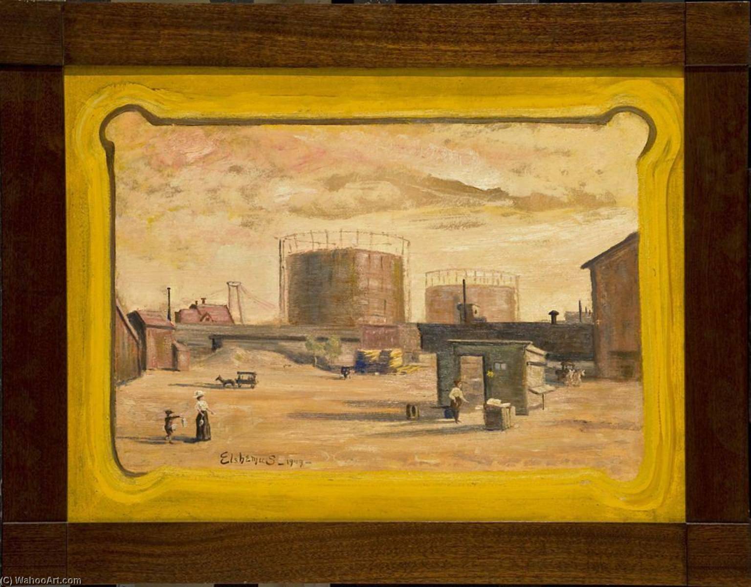 Gas Tanks At End Of 23rd Street, New York — Louis Michel Eilshemius
