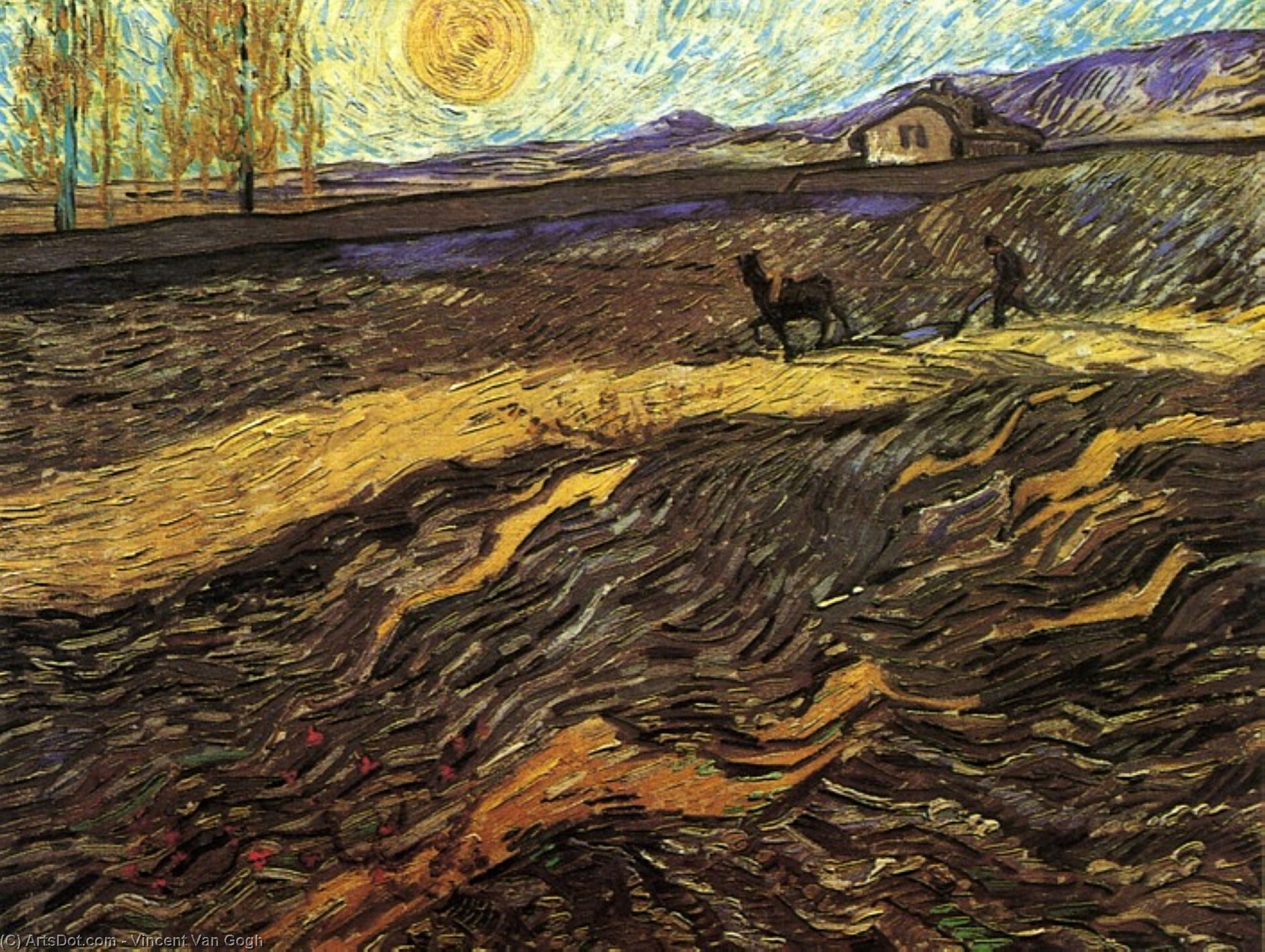 Enclosed Field With Ploughman — Vincent Willem Van Gogh