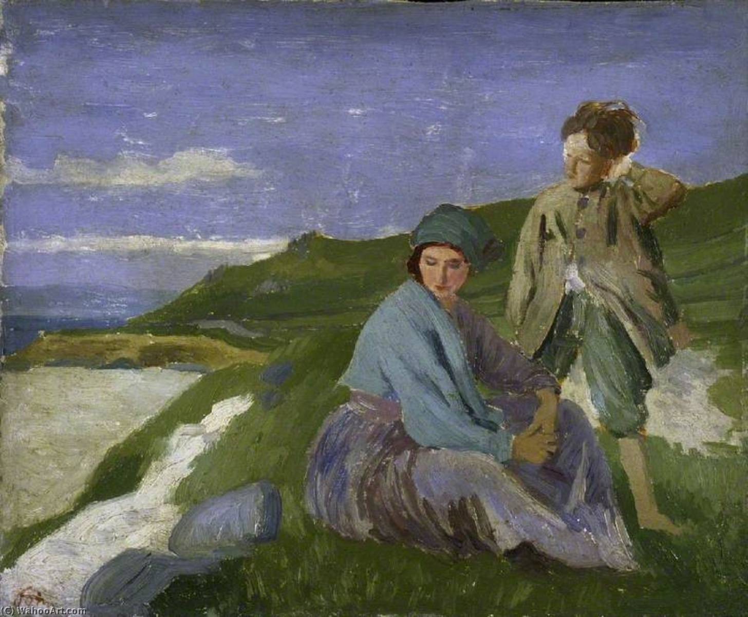 David And Dorelia In Normandy — Август Эдвін Джон