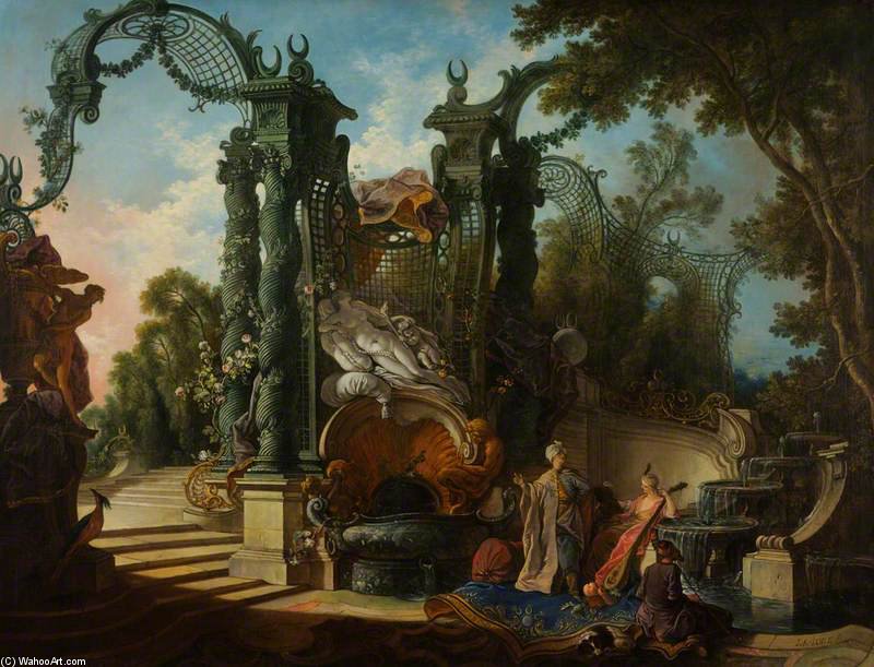 Garden With Eastern Figures — Jacques De Lajoue