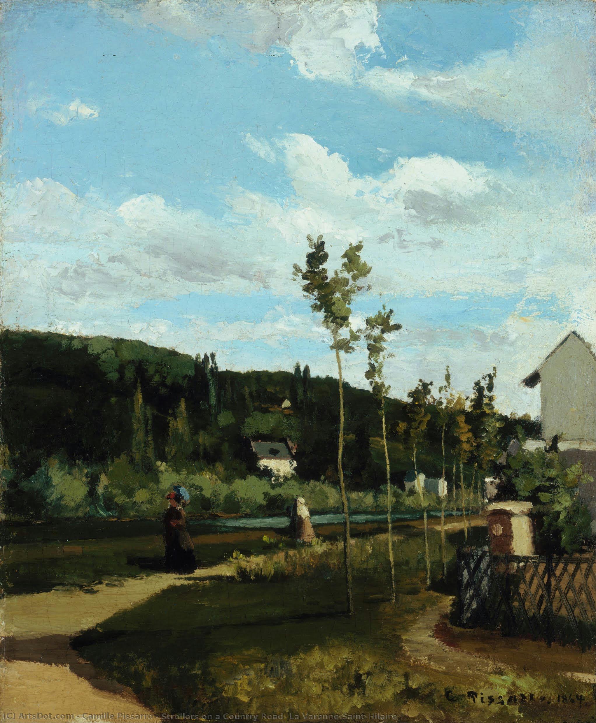 Strollers On A Country Road, La Varenne-saint-hilaire — Camille Pissarro
