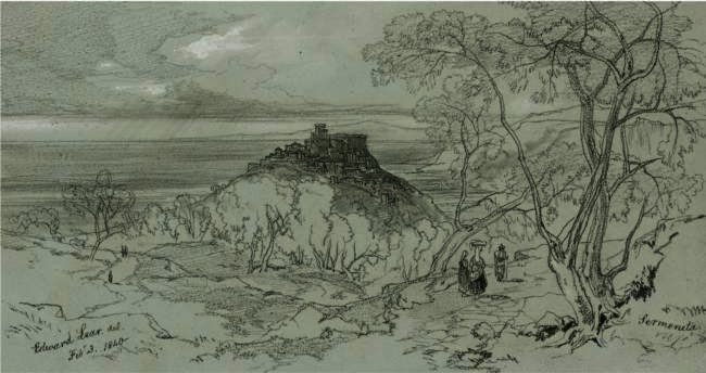 View Of Sermoneta, Italy — Edward Lear