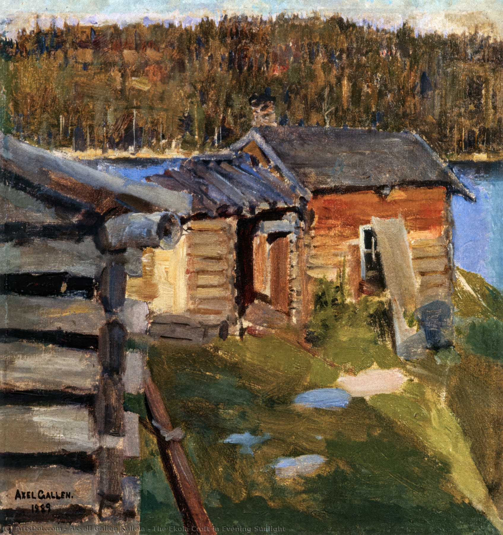 The Ekola Croft In Evening Sunlight — Akseli Gallen-kallela