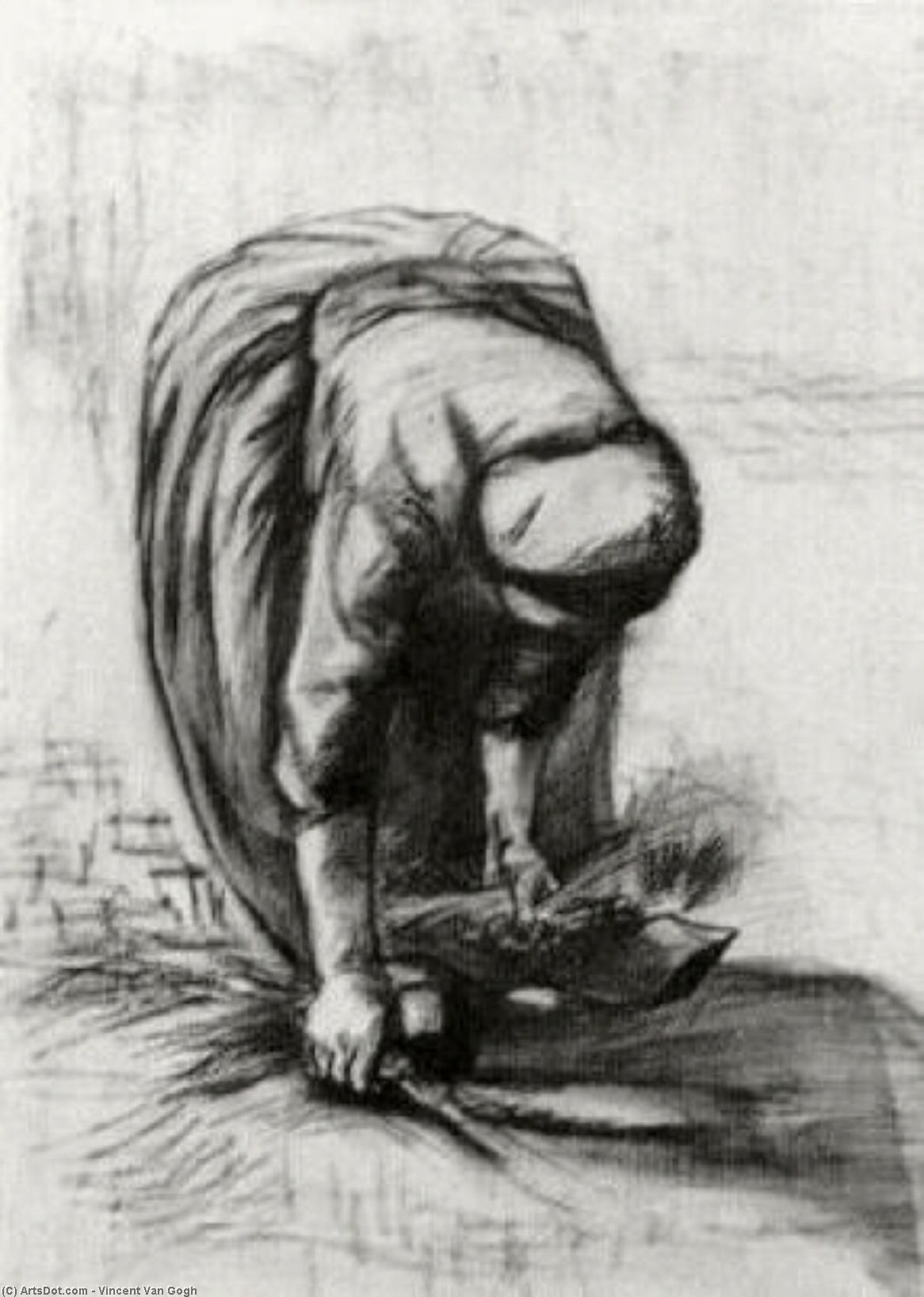 Peasant Woman Stooping And Gleaning — Vincent Willem Van Gogh