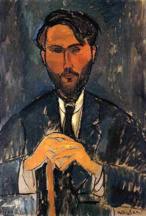 Leopold Zborowski With Yellow Hands — Amedeo Clemente Modigliani