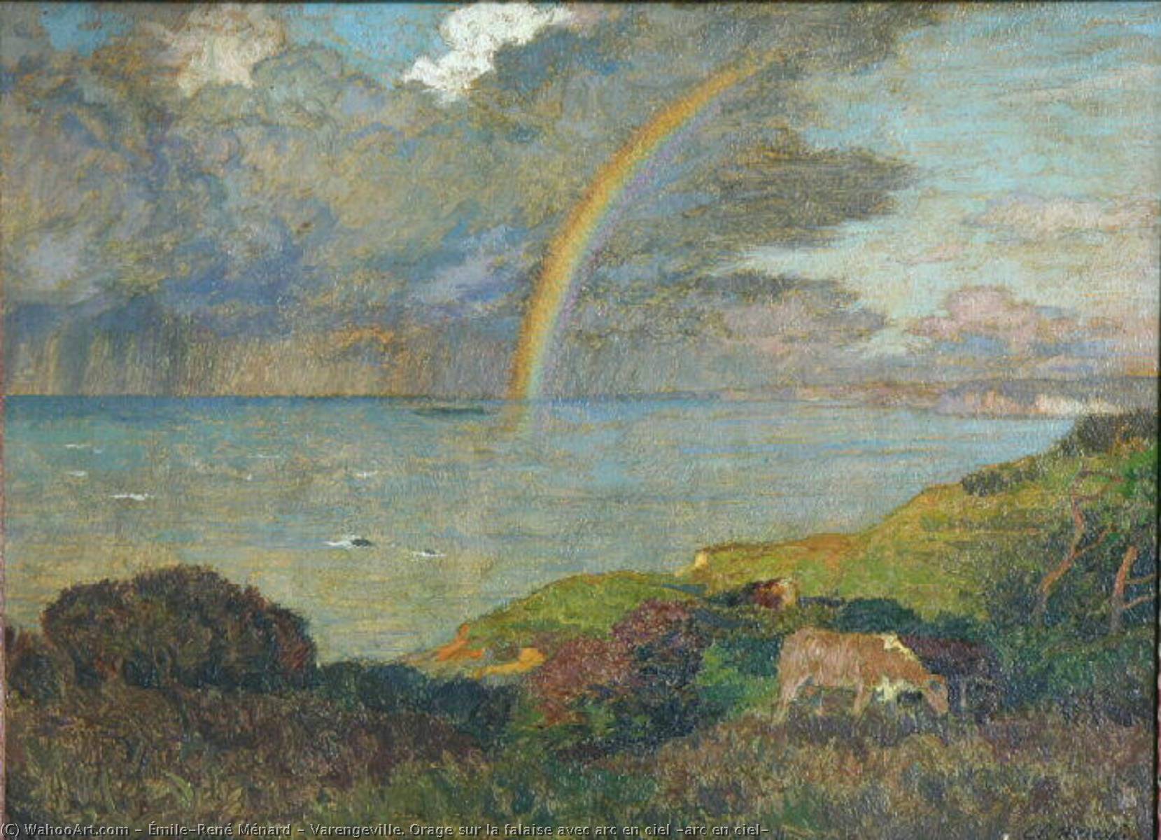 Varengeville. Orage Sur La Falaise Avec Arc En Ciel (arc En Ciel) — Émile-rené Ménard