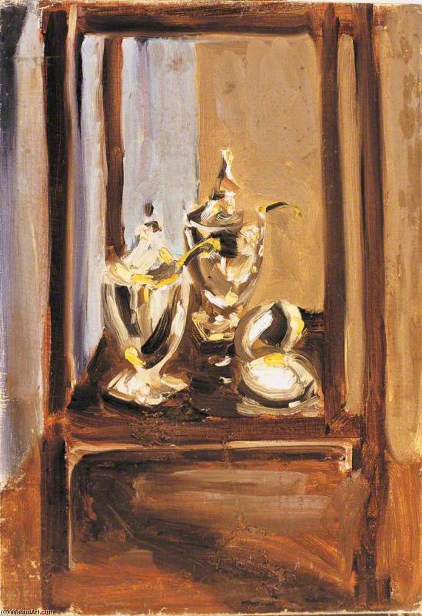 Still Life Of Silver In A Cabinet — Winston Spencer Churchill