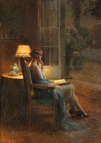 La Lecture Huile Sur Toile — Delphin Enjolras