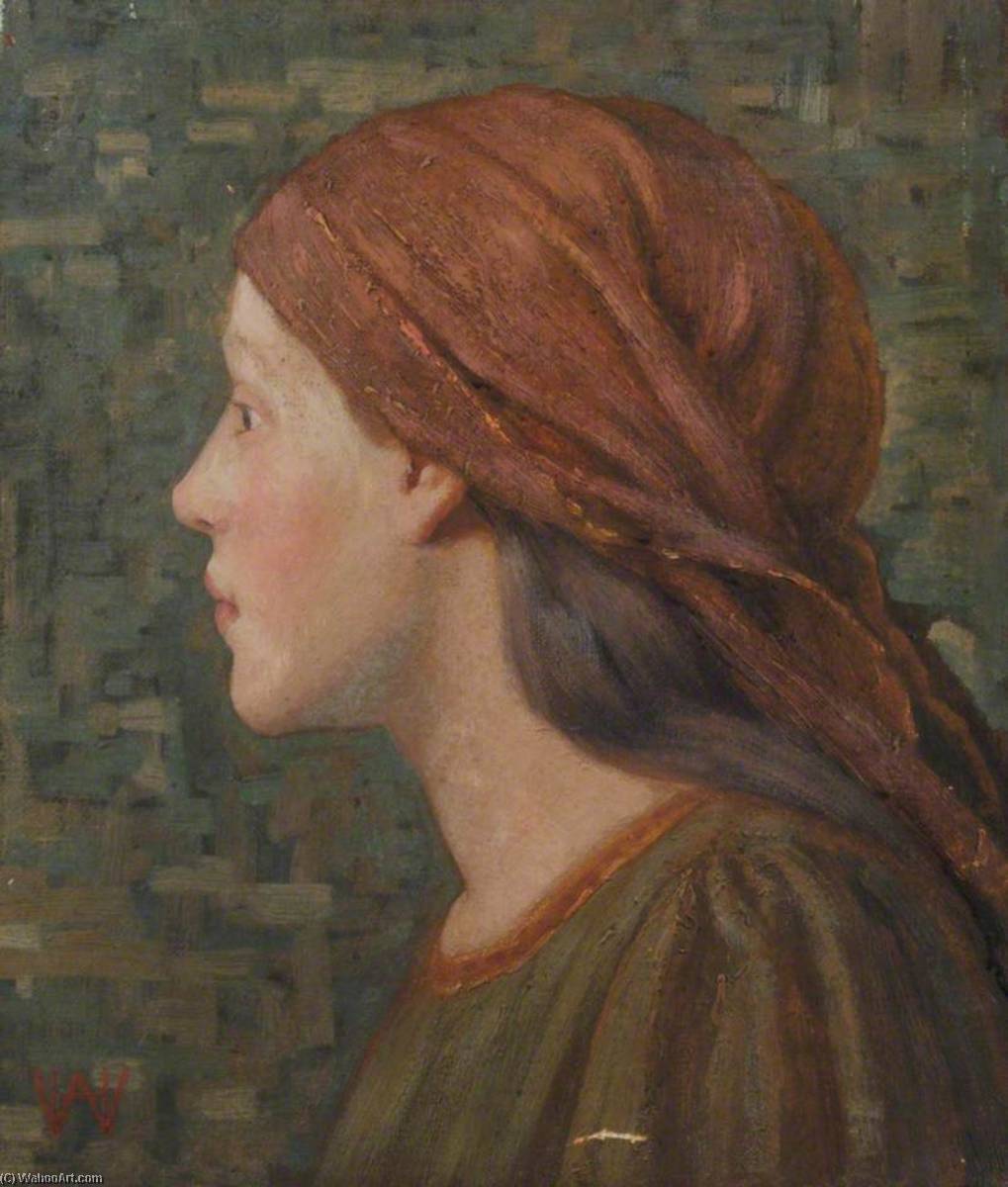 Portrait Of A Girl With A Scarf On Her Head — William Herbert Allen