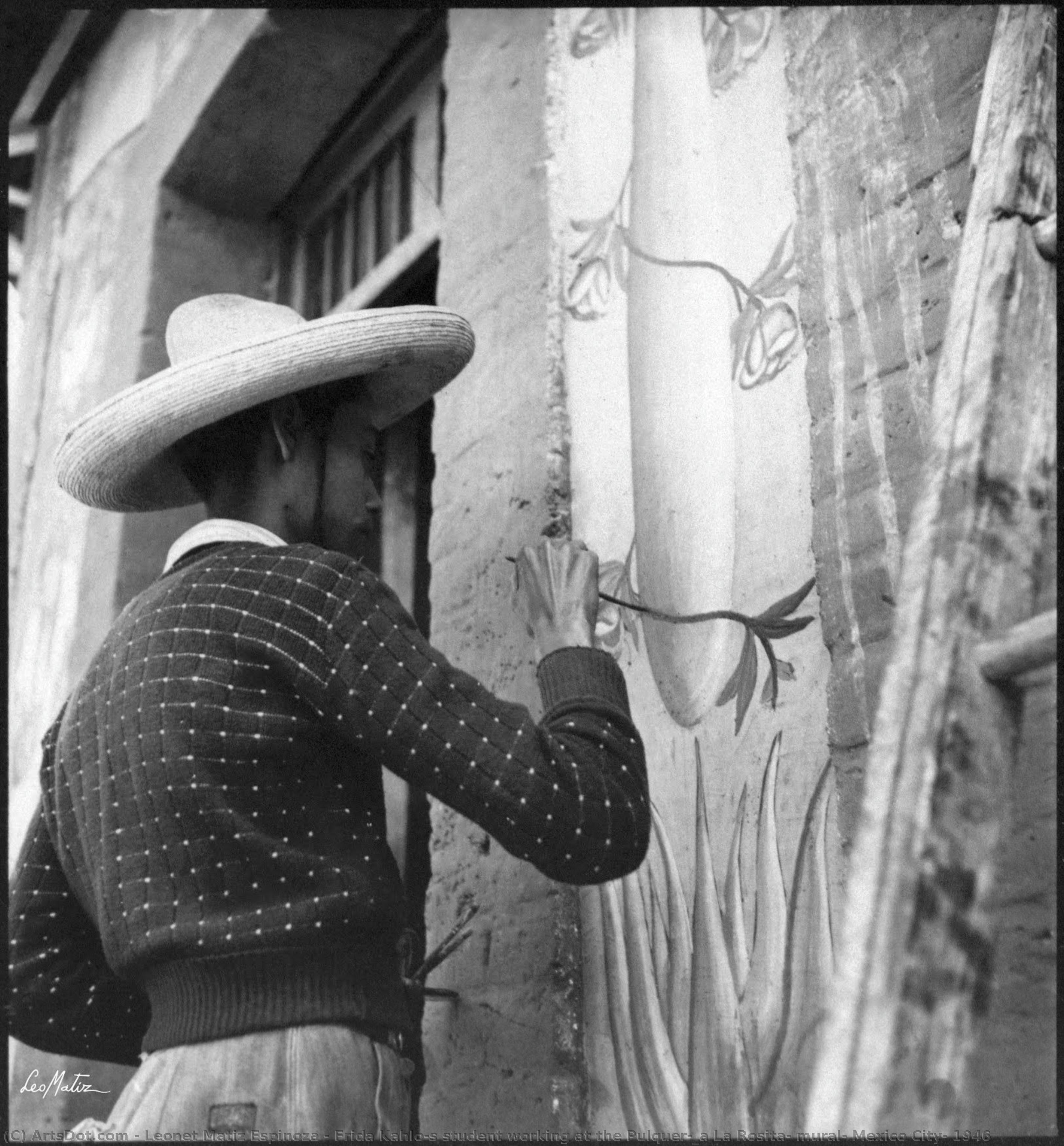 Frida Kahlo`s Student Working At The Pulquer�_a La Rosita, Mural, Mexico City, 1946 — Leonet Matiz Espinoza