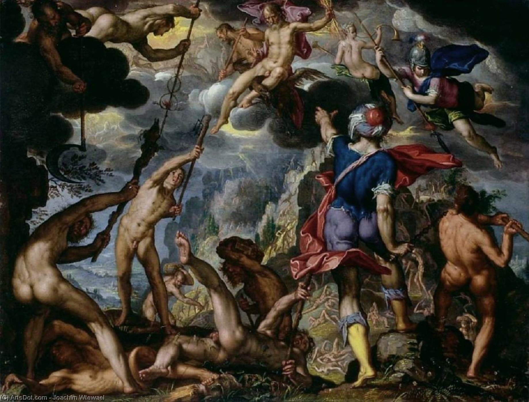 The Battle Between The Gods And The Titans — Joachim Anthonisz Wtewael
