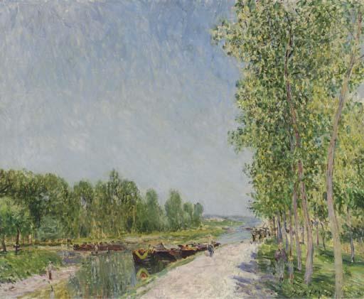 On The Banks Of The Loing Canal — Alfred Sisley