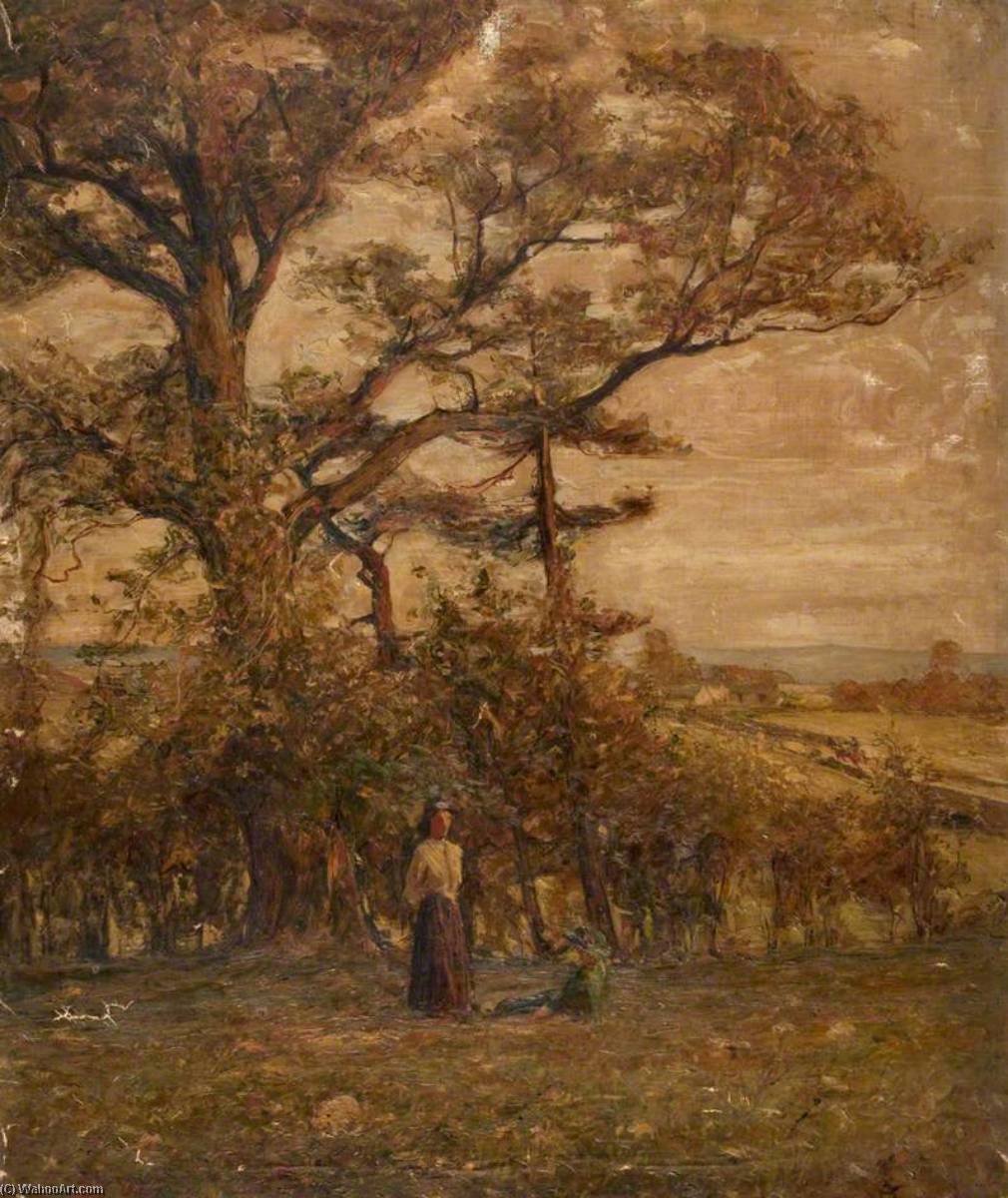 Two Figures In A Field With Trees — John Elliot Maguire